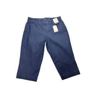 St. John's Bay Petite Capri‎ Pants Easy Fit Mid Rise Women's 10P Navy Blue New